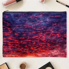 Blood Red Sunrise Cosmetic Bag (xxxl) by okhismakingart