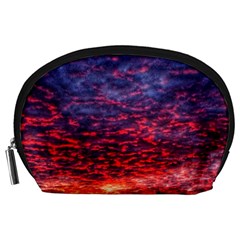 Blood Red Sunrise Accessory Pouch (large) by okhismakingart