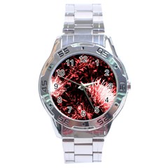 Red Thistle Stainless Steel Analogue Watch by okhismakingart