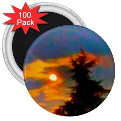 Sunrise And Fir Tree 3  Magnets (100 Pack) by okhismakingart