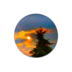 Sunrise And Fir Tree Magnet 3  (round) by okhismakingart