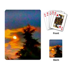 Sunrise And Fir Tree Playing Cards Single Design by okhismakingart