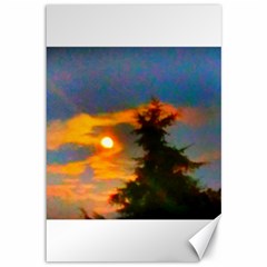 Sunrise And Fir Tree Canvas 12  X 18  by okhismakingart