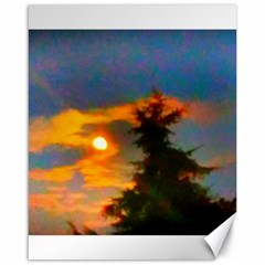 Sunrise And Fir Tree Canvas 16  X 20  by okhismakingart