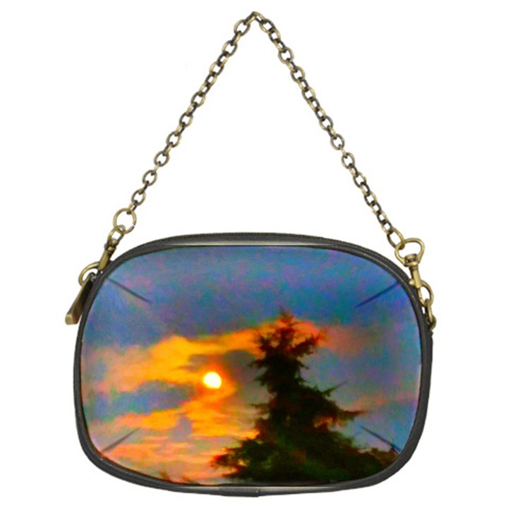 Sunrise and Fir Tree Chain Purse (One Side)