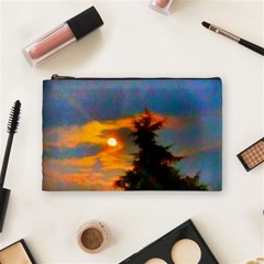 Sunrise And Fir Tree Cosmetic Bag (medium) by okhismakingart