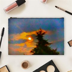 Sunrise And Fir Tree Cosmetic Bag (large) by okhismakingart