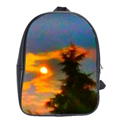 Sunrise And Fir Tree School Bag (large) by okhismakingart