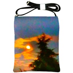 Sunrise And Fir Tree Shoulder Sling Bag by okhismakingart