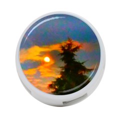 Sunrise And Fir Tree 4-port Usb Hub (one Side) by okhismakingart