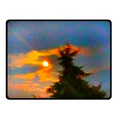 Sunrise And Fir Tree Double Sided Fleece Blanket (small)  by okhismakingart