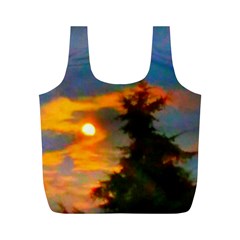 Sunrise And Fir Tree Full Print Recycle Bag (m) by okhismakingart