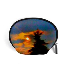 Sunrise And Fir Tree Accessory Pouch (small) by okhismakingart