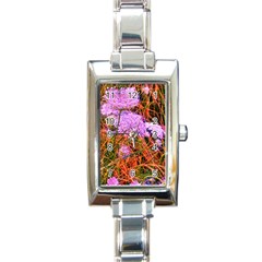 Blue Tinted Queen Anne s Lace Rectangle Italian Charm Watch by okhismakingart