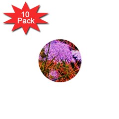 Blue Tinted Queen Anne s Lace 1  Mini Buttons (10 Pack)  by okhismakingart