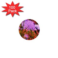 Blue Tinted Queen Anne s Lace 1  Mini Buttons (100 Pack)  by okhismakingart