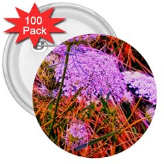 Blue Tinted Queen Anne s Lace 3  Buttons (100 Pack)  by okhismakingart