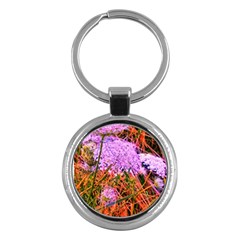 Blue Tinted Queen Anne s Lace Key Chains (round)  by okhismakingart