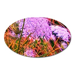 Blue Tinted Queen Anne s Lace Oval Magnet by okhismakingart