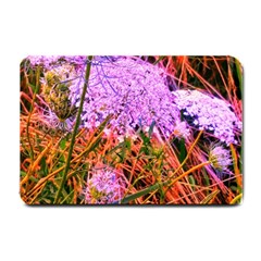 Blue Tinted Queen Anne s Lace Small Doormat  by okhismakingart