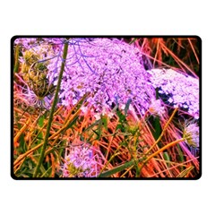 Blue Tinted Queen Anne s Lace Fleece Blanket (small) by okhismakingart