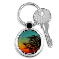 Turquoise Sunset Key Chains (round)  by okhismakingart