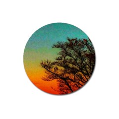 Turquoise Sunset Magnet 3  (round) by okhismakingart