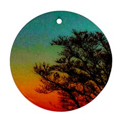 Turquoise Sunset Round Ornament (two Sides) by okhismakingart