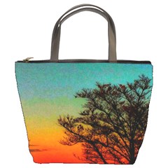 Turquoise Sunset Bucket Bag by okhismakingart