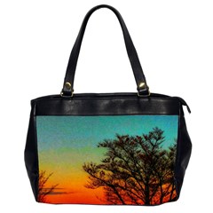 Turquoise Sunset Oversize Office Handbag (2 Sides) by okhismakingart