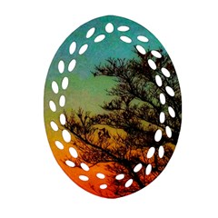 Turquoise Sunset Ornament (oval Filigree) by okhismakingart