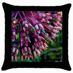 Milkweed Throw Pillow Case (black) by okhismakingart