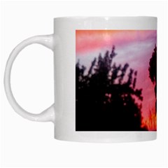 Sunset And Geraniums White Mugs