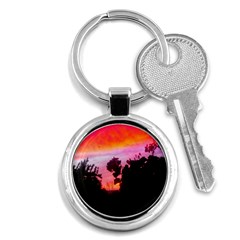 Sunset And Geraniums Key Chains (round)  by okhismakingart