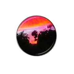 Sunset And Geraniums Hat Clip Ball Marker (10 Pack) by okhismakingart