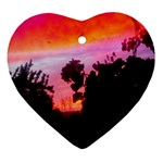 Sunset and Geraniums Heart Ornament (Two Sides) Back