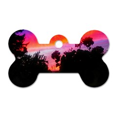 Sunset And Geraniums Dog Tag Bone (two Sides) by okhismakingart