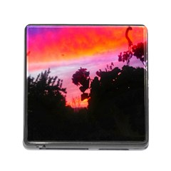 Sunset And Geraniums Memory Card Reader (square 5 Slot) by okhismakingart