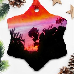 Sunset And Geraniums Ornament (snowflake) by okhismakingart