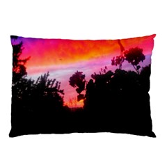 Sunset And Geraniums Pillow Case (two Sides) by okhismakingart