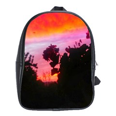 Sunset And Geraniums School Bag (xl) by okhismakingart