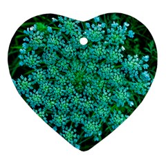 Turquoise Queen Anne s Lace Heart Ornament (two Sides) by okhismakingart