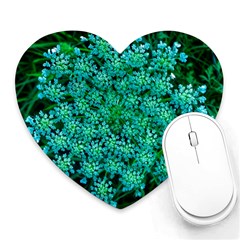 Turquoise Queen Anne s Lace Heart Mousepads by okhismakingart