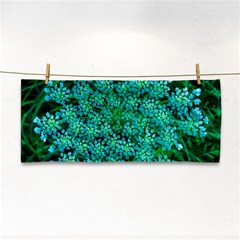 Turquoise Queen Anne s Lace Hand Towel by okhismakingart