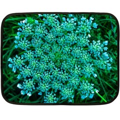 Turquoise Queen Anne s Lace Double Sided Fleece Blanket (mini)  by okhismakingart