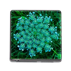 Turquoise Queen Anne s Lace Memory Card Reader (square 5 Slot) by okhismakingart