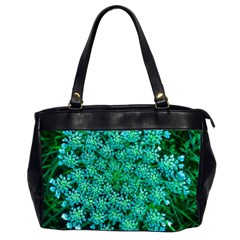 Turquoise Queen Anne s Lace Oversize Office Handbag (2 Sides) by okhismakingart