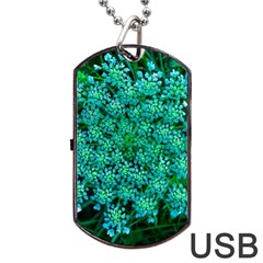 Turquoise Queen Anne s Lace Dog Tag Usb Flash (one Side) by okhismakingart