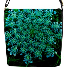 Turquoise Queen Anne s Lace Flap Closure Messenger Bag (s) by okhismakingart