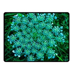 Turquoise Queen Anne s Lace Double Sided Fleece Blanket (small)  by okhismakingart